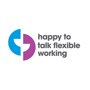 Happy to talk flexible working logo